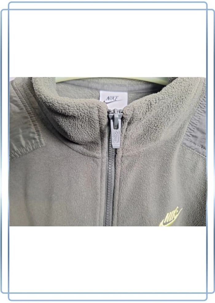 Polaire quart de zip nike / homme / taille S kaki / logo brodé bi matière - photo numéro 6