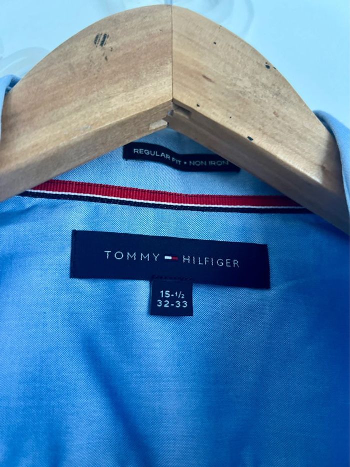 Chemise Regular Fit Bleu Tommy Hilfiger Vintage taille 40/42 - photo numéro 3