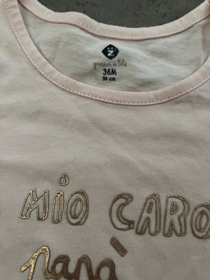36 mois tee shirt manches longues rose doré - photo numéro 3