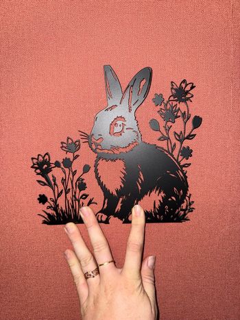 Décoration murale en métal lapin 