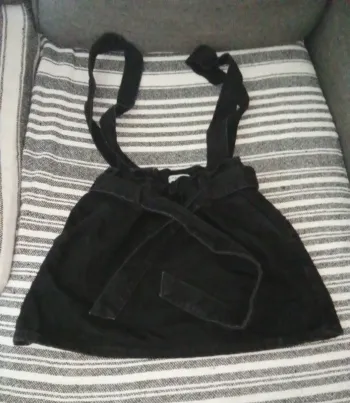 Salopette jupe en jeans noir - Taille M - Pull&Bear