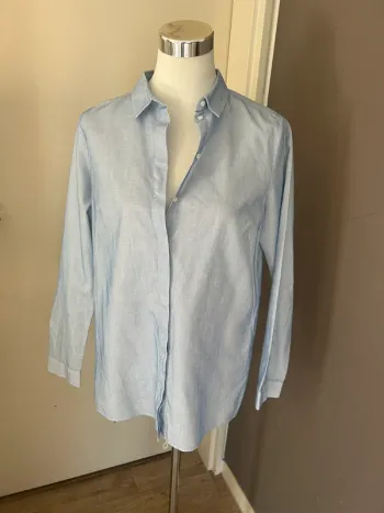 Cos chemise longue femme en coton, coupe oversize bleu  Taille 38. État neuf