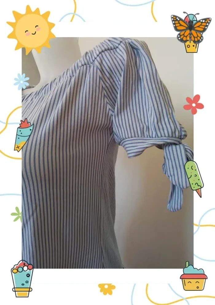 Robe rayé bleu et blanc - photo numéro 4