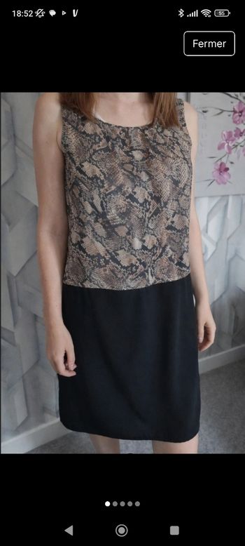 Robe bi-matière imprimé serpent taille 40 