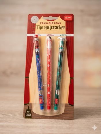 Set 3 Stylos Effaçables Legami - Édition Limitée "Casse-Noisette" (Neuf)