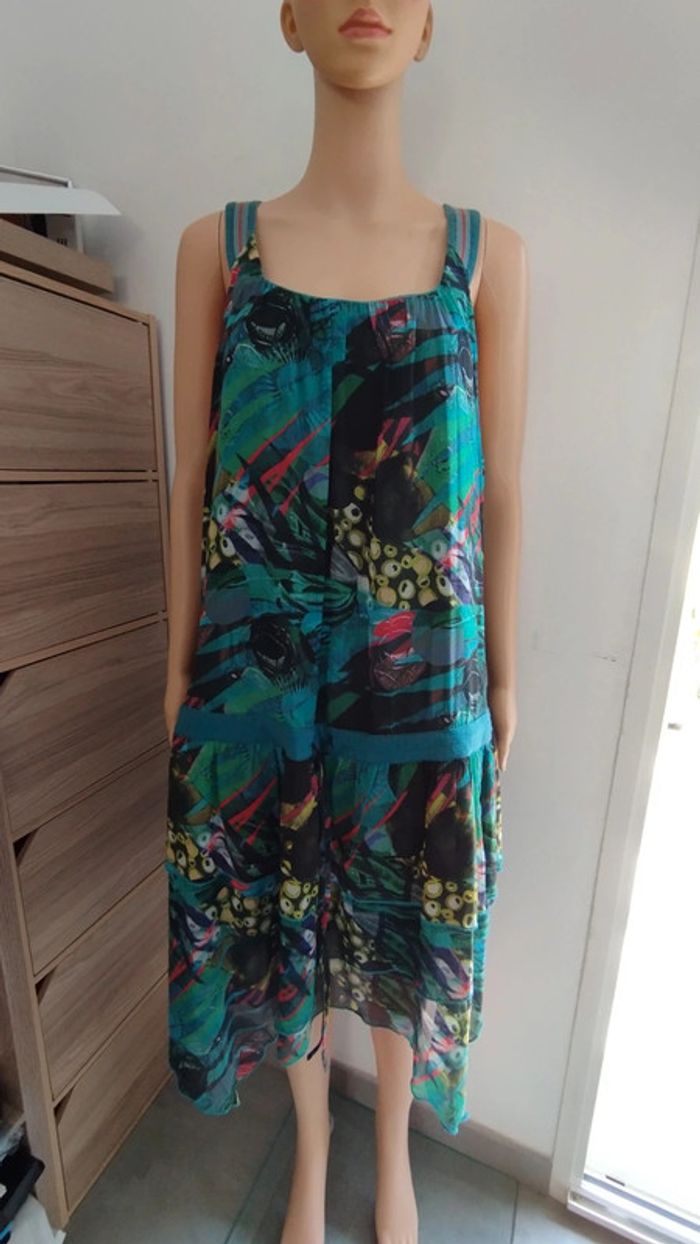 Robe verte avec motifs ixoo taille 46 femme - photo numéro 2