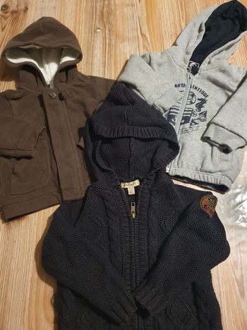 Lot vestes / gilets garçons 12 mois