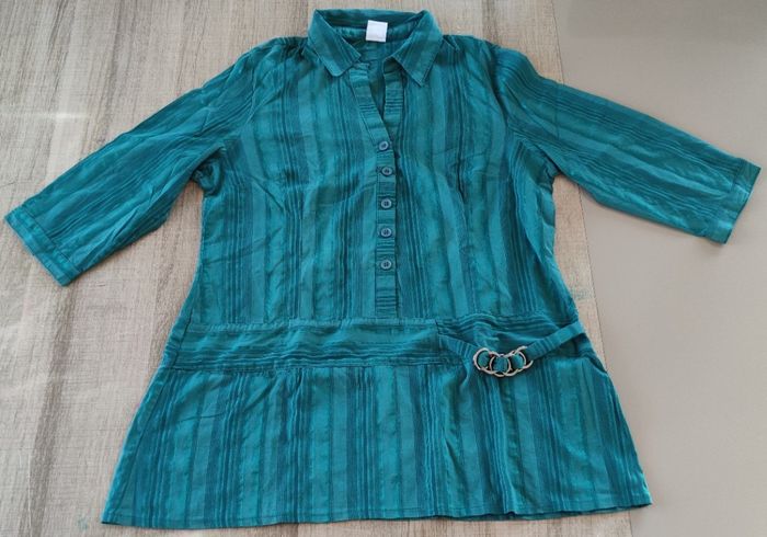 Tunique femme Jacqueline Riu taille 46 bleu turquoise - Très bon état - photo numéro 5