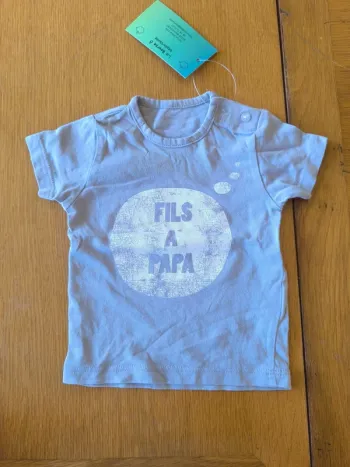 314782 Tee-shirt MC gris garçon 1 mois