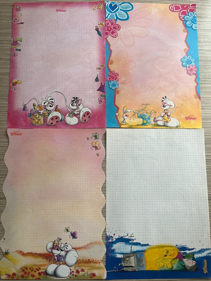 Lot de 60 feuilles DIDDL - blanches et couleurs - papiers à lettres avec enveloppe - A4 A5 A6 - photo numéro 2