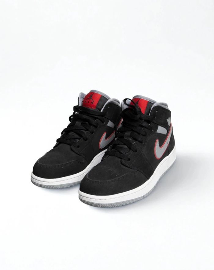 JORDAN 1 MID Black Particle Grey Gym Red – Taille 38,5 - photo numéro 2