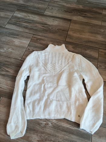 Pull blanc col montant Des petits hauts Bisou Taille 1