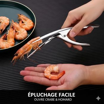 Éplucheur de crevettes, crabes, homards en acier inoxydable