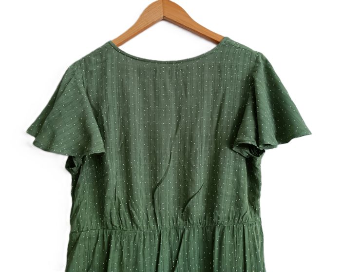 Robe verte à pois blancs. Primark. Viscose. Taille 42 - photo numéro 4