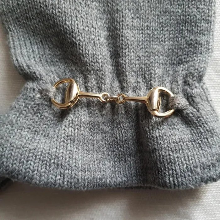 Gants maille femme gris taille 8