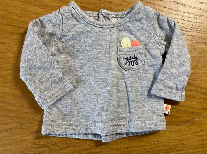 TAO Sweat gris Nid de Piou Taille 1/3 mois - photo numéro 6