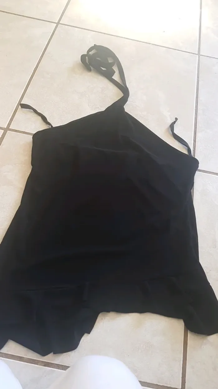 Top noir à nouer 36 asymétrique - photo numéro 2