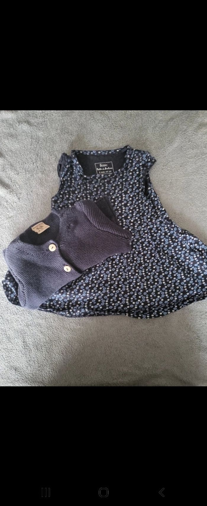 Ensemble robe et gilet fille 6 mois - photo numéro 1