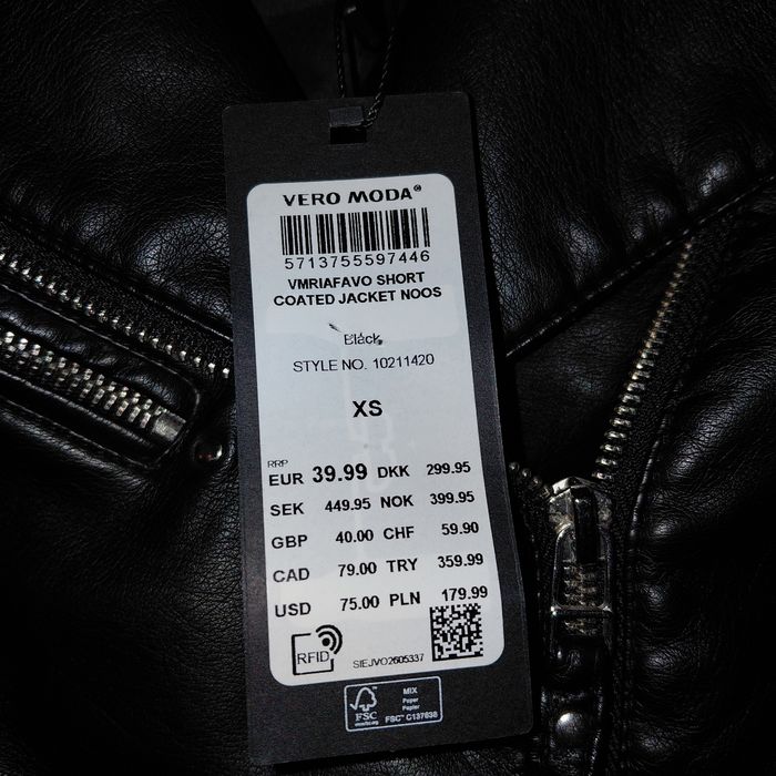 Vero Moda- Veste perfecto en simili cuir  noir XS - photo numéro 10