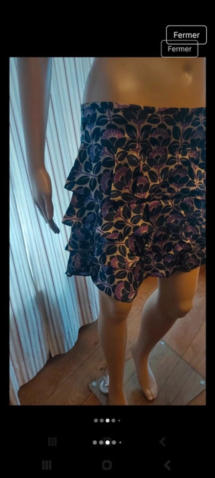 Mini jupe Dept 100% Soie taille S parfait état - photo numéro 3