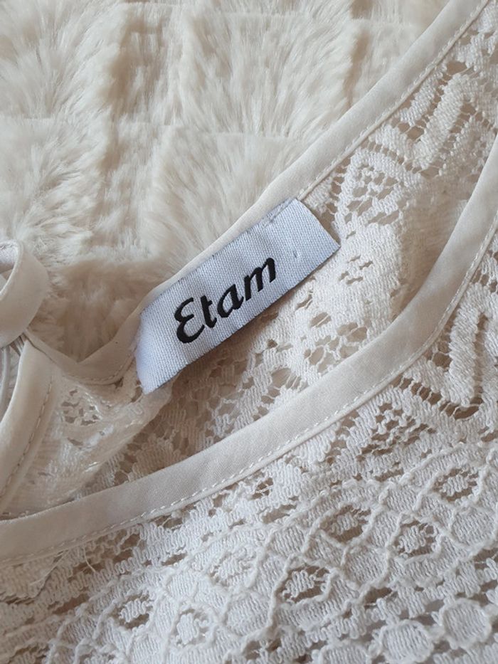 Top blanc de nuit taille 38 Etam - photo numéro 3