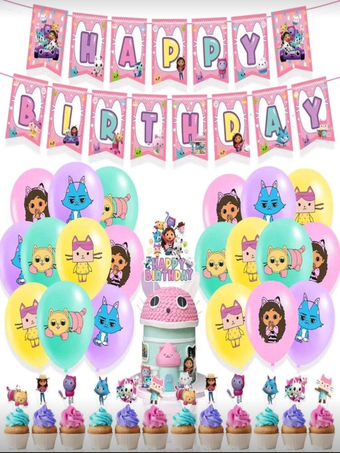 Lot complet decoration anniversaire Gabby's Dollhouse - photo numéro 6