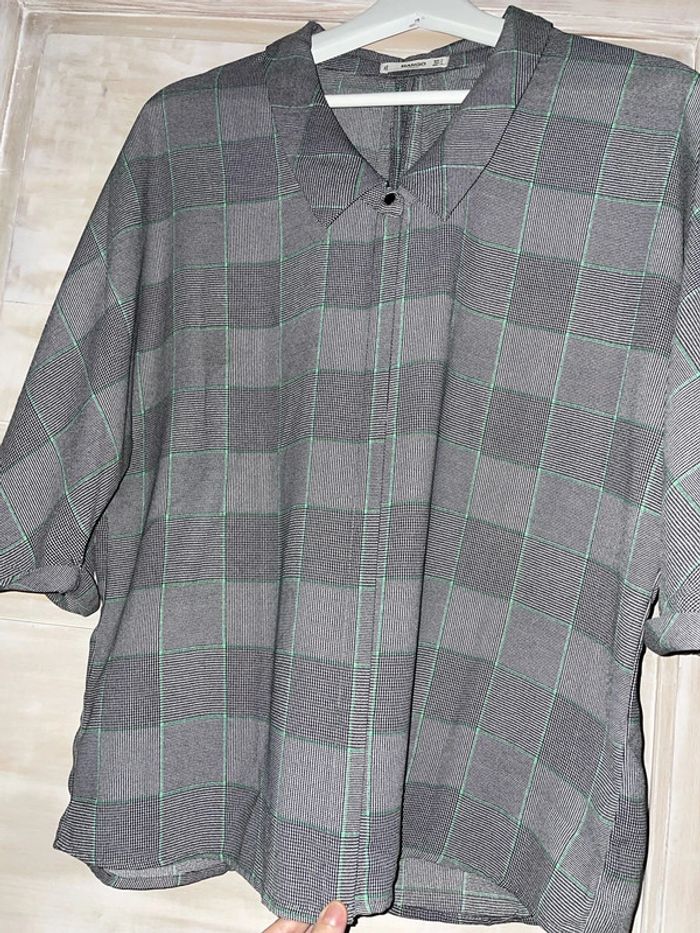 Chemisier gris à carreaux Mango - photo numéro 4