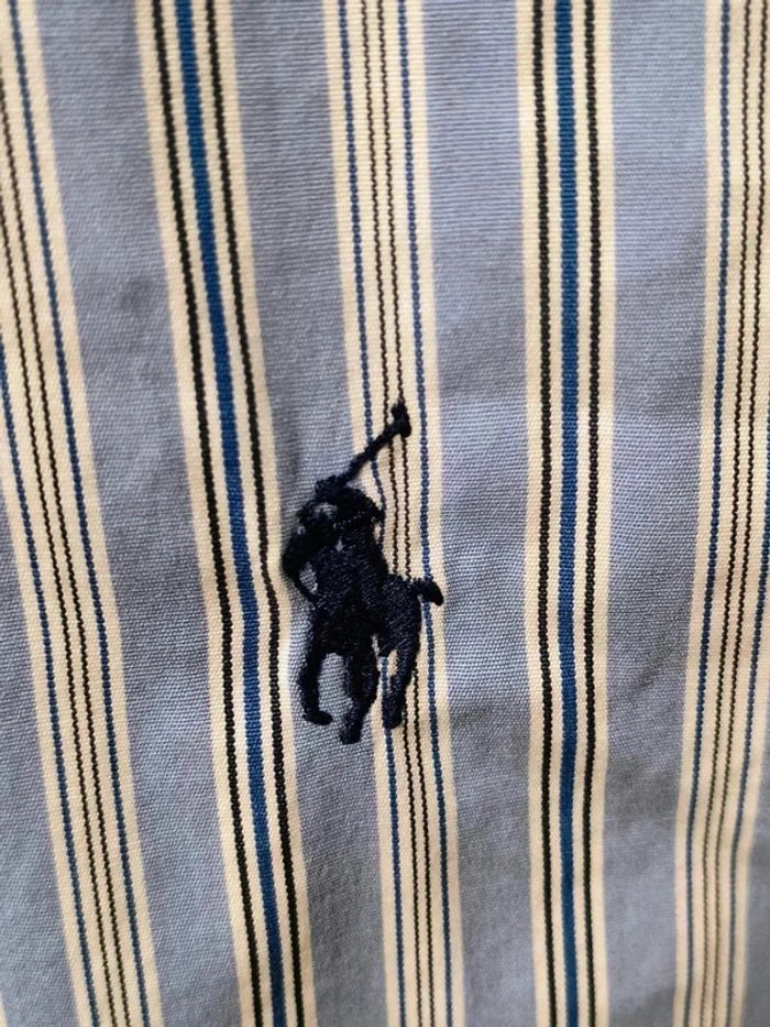 Chemise Ralph Lauren Classic Fit Rayée Bleu Vintage Y2K – Taille L - photo numéro 8