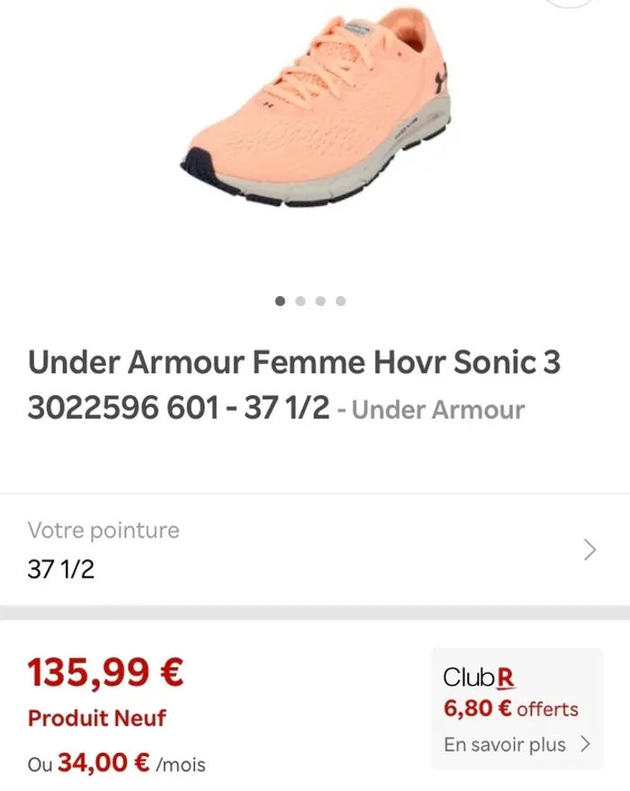 under armour hobr sonic 3022596-601 chaussures connectées - photo numéro 8