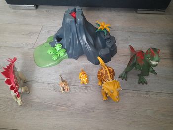 Volcan et dinosaures playmobil