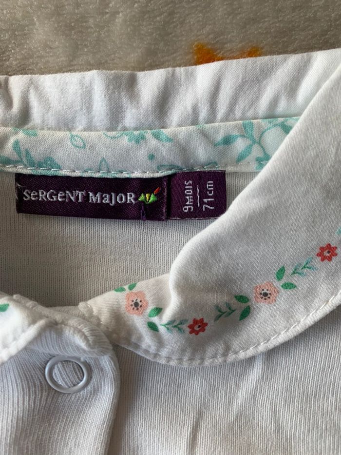 Ensemble 💯 coton Sergent Major 9 Mois Rouge et Blanc - photo numéro 3