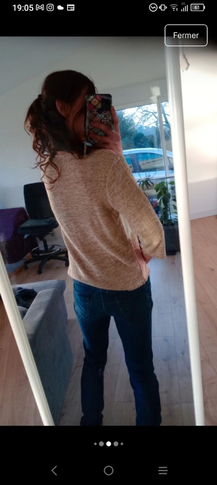 Pull léger femme L motifs géométriques pastel c81 - photo numéro 4