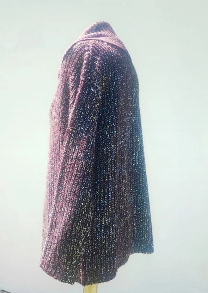 Pull violet pailleté à sequin brillant taille 2 m l  38 40 Jacqueline Riu état impeccable - photo numéro 4