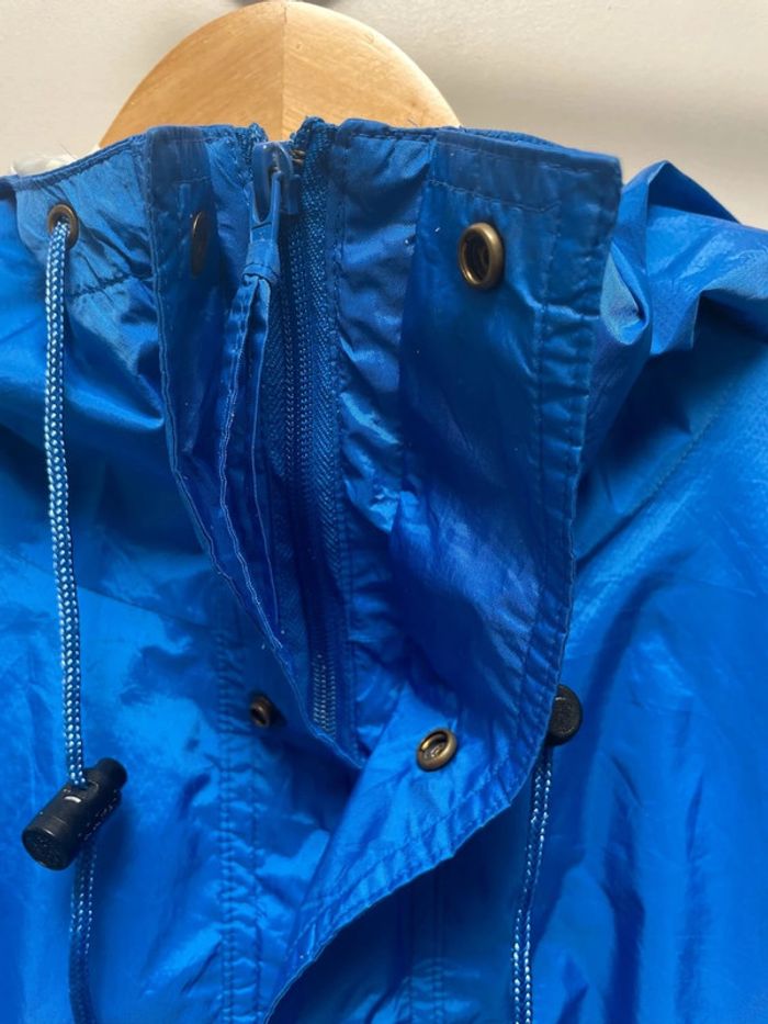 Men’s Vintage L.L. Bean Bright Blue Anorak Poncho Windbreaker Jacket Size L - photo numéro 7
