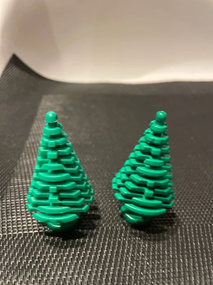 Lego lot 2 arbres sapins verts officiel pièces détachées city ideas creator - photo numéro 3