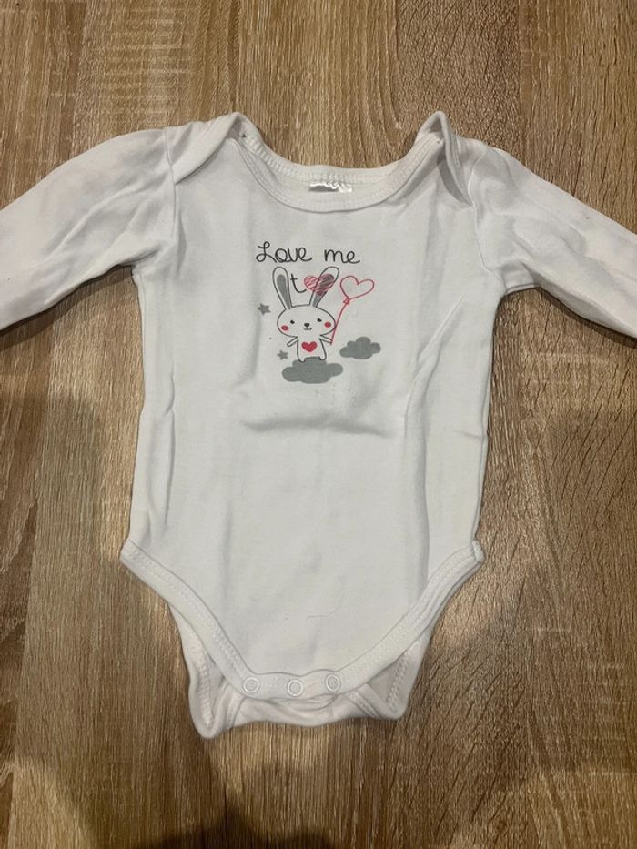 Lot de 3 bodys ML đ° rose et blanc bb fille - photo numĂ©ro 2