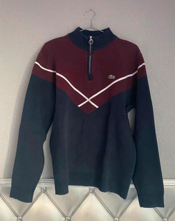 Pull Lacoste avec zip/fermeture col cheminée M/L
