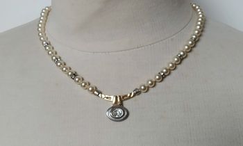 Collier perles et brillants