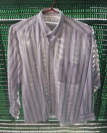 Chemise rayée blanc/violet, manches longues