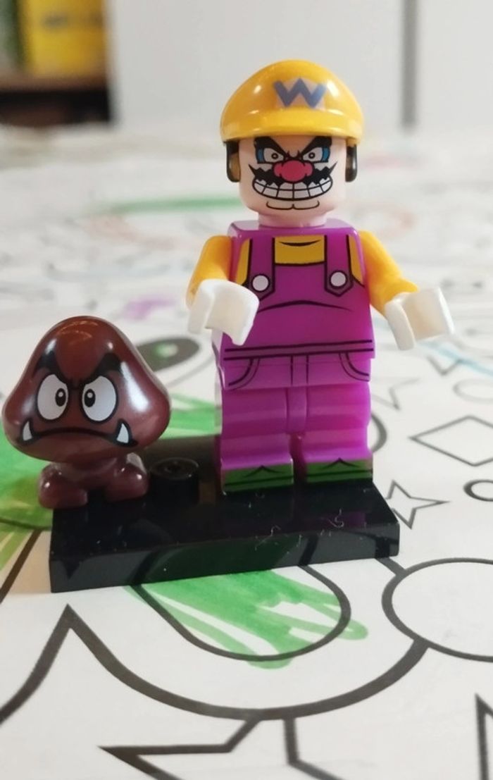 Personnage Lego neuf Wario + goomba monde de Mario Nintendo