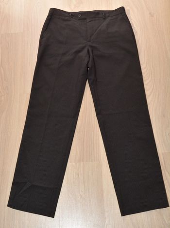 pantalon de ville de costume droit homme noir uni motif rayures taille 44