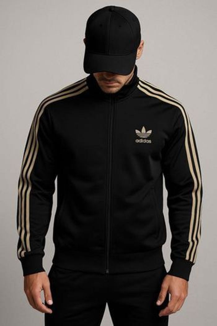 Veste Adidas originals noire et dorée