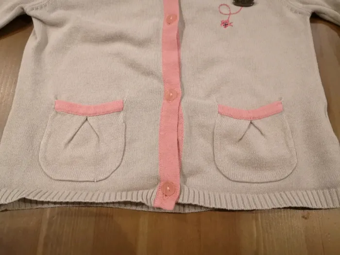 Gilet fin 24 mois beige rose - photo numéro 3