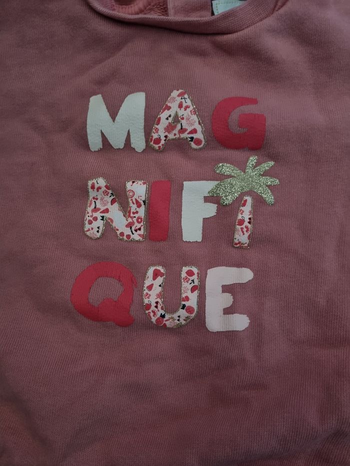 Sweat rose avec écriture 9mois - photo numéro 2