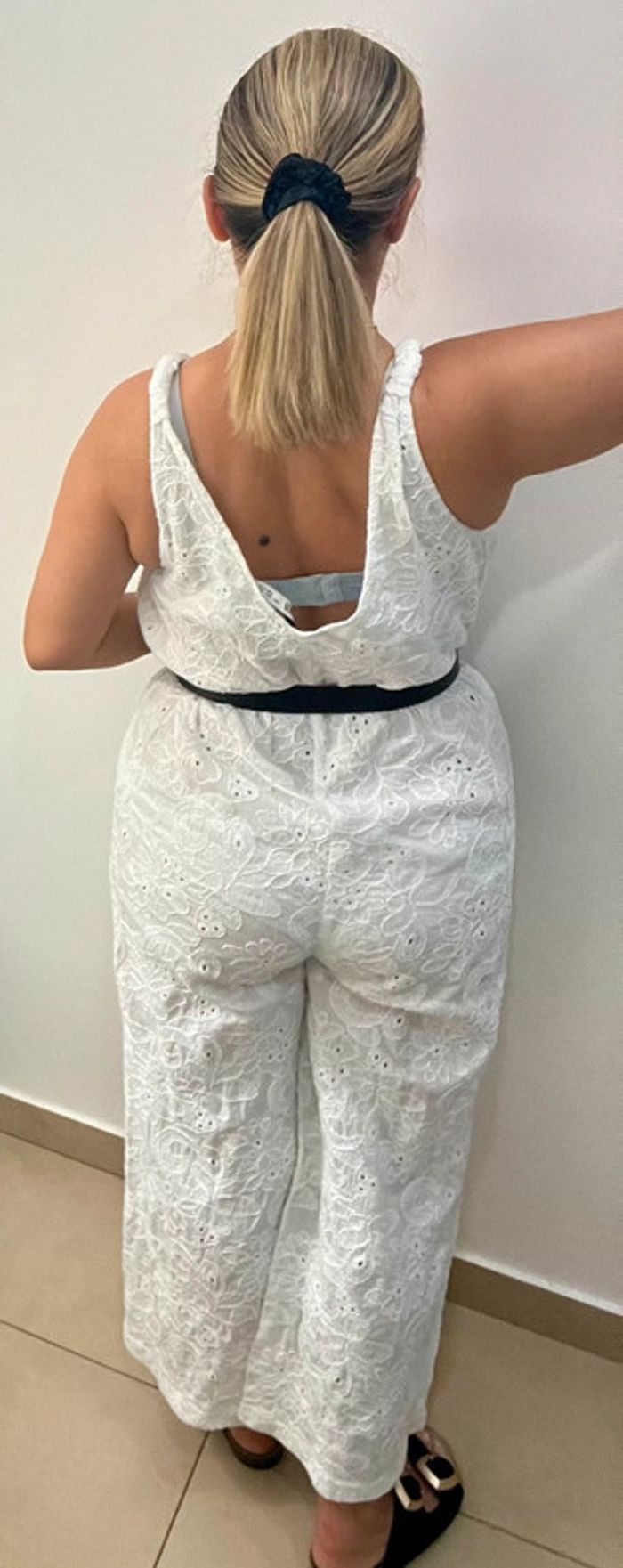 Combinaison Brodée Blanche Zara Taille L - photo numéro 6
