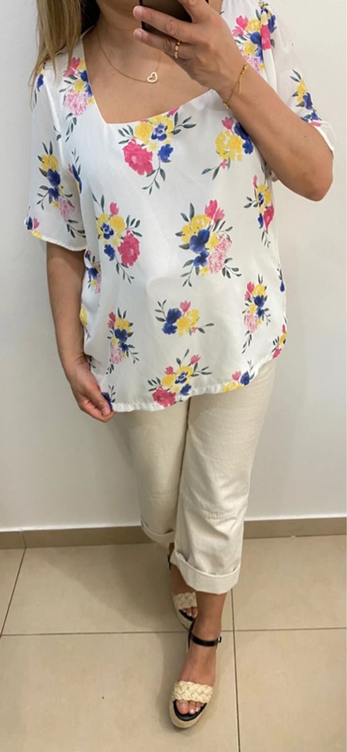 Blouse   fleurie fluide - photo numéro 7