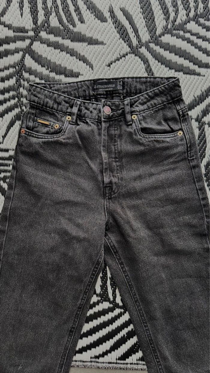 Jean Mom Stradivarius Noir - photo numéro 6
