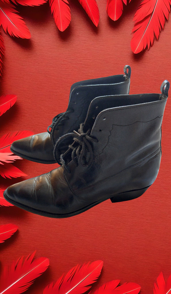 Bottines en cuir véritable – Style vintage chic Pointure 41