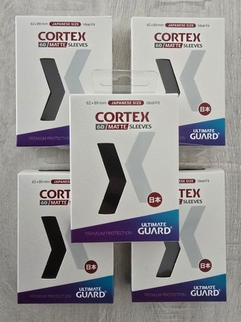 Lot de 5 paquets de 60 sleeves Ultimate Guard Cortex Mini Noir Matte 