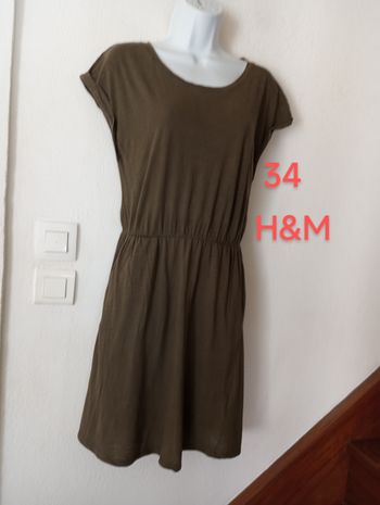 Robe coton kaki femme 34